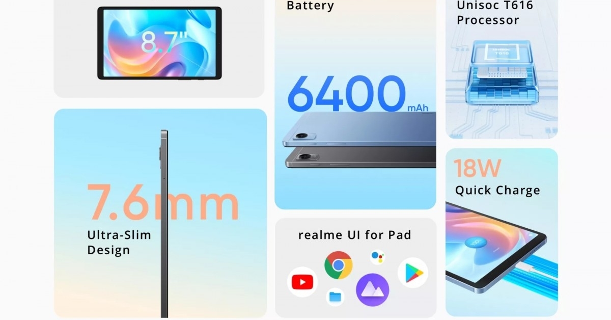 คอนเฟิร์มแล้ว Realme Pad Mini จะเปิดตัวในวันที่ 4 เมษายนนี้